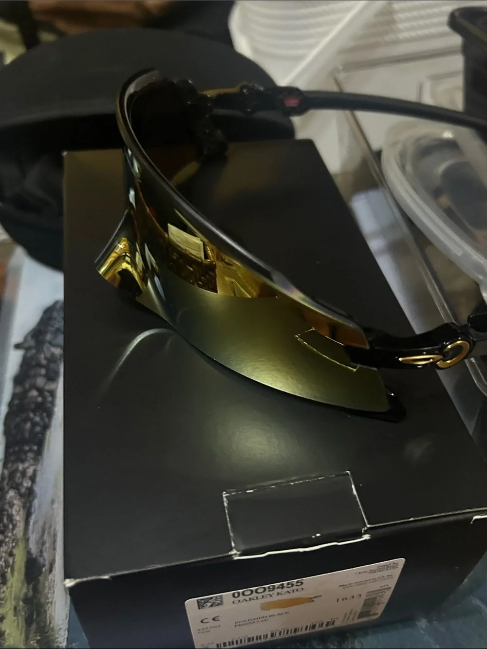 Oakley Kato Polished Black with Gold Mirrored Lens